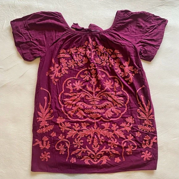 Free People Fiona Embroidered Mini Dress